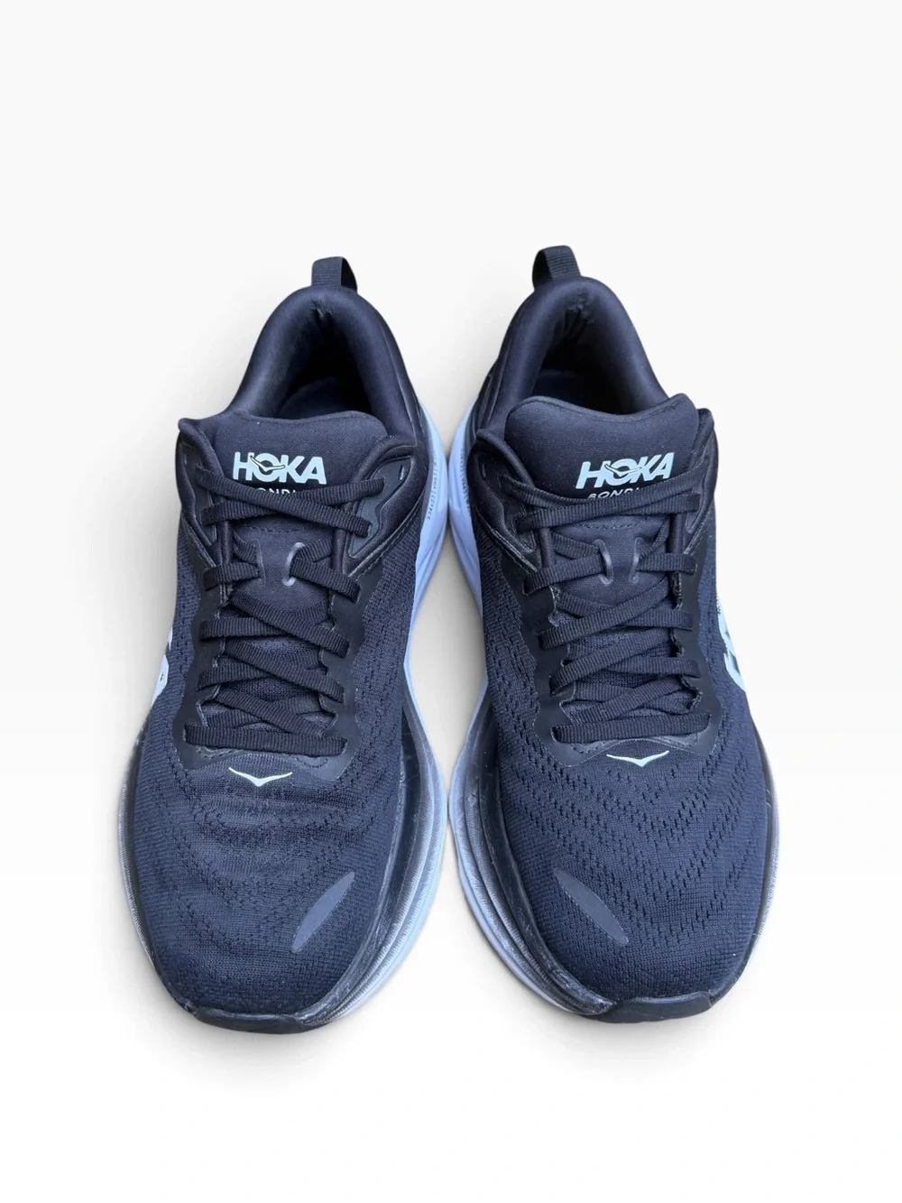 Hoka Bondi 8 Shoes Mens Size 10 Black White Max Cushion Running Athletic Sneaker